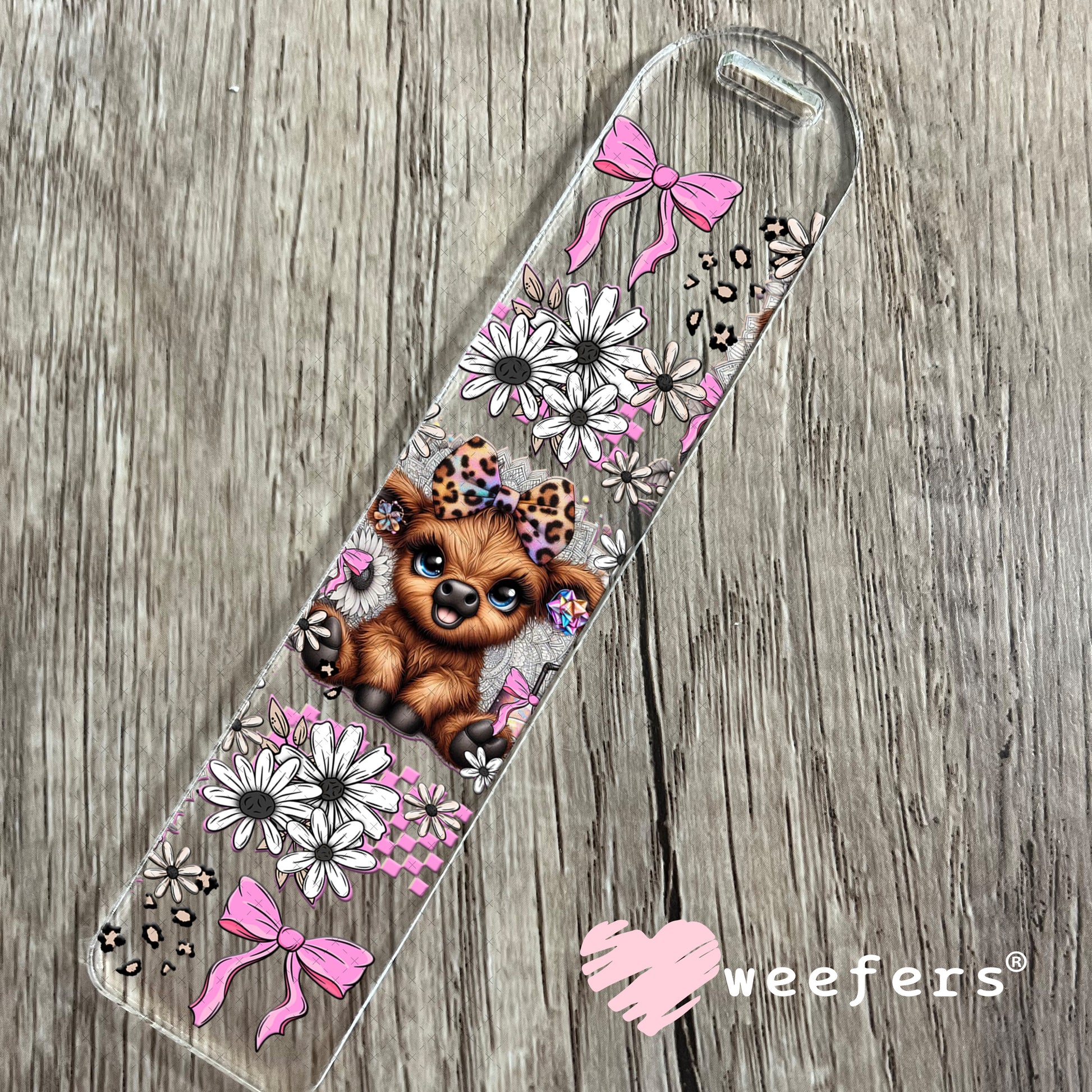 UV DTF Cup Wrap – Highlander Cow and Pink Bows Bookmark Weefers