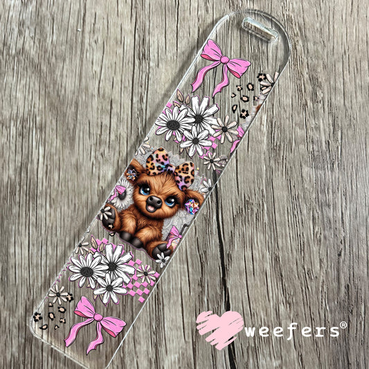 UV DTF Cup Wrap – Highlander Cow and Pink Bows Bookmark Weefers
