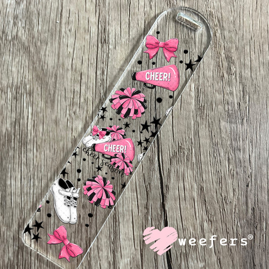 UV DTF Cup Wrap – Cheer Pink Black and White Bookmark Weefers