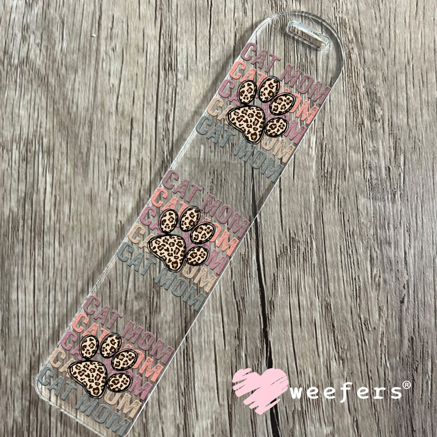 UV DTF Decal - Cat Mom Leopard Paw Bookmark Weefers