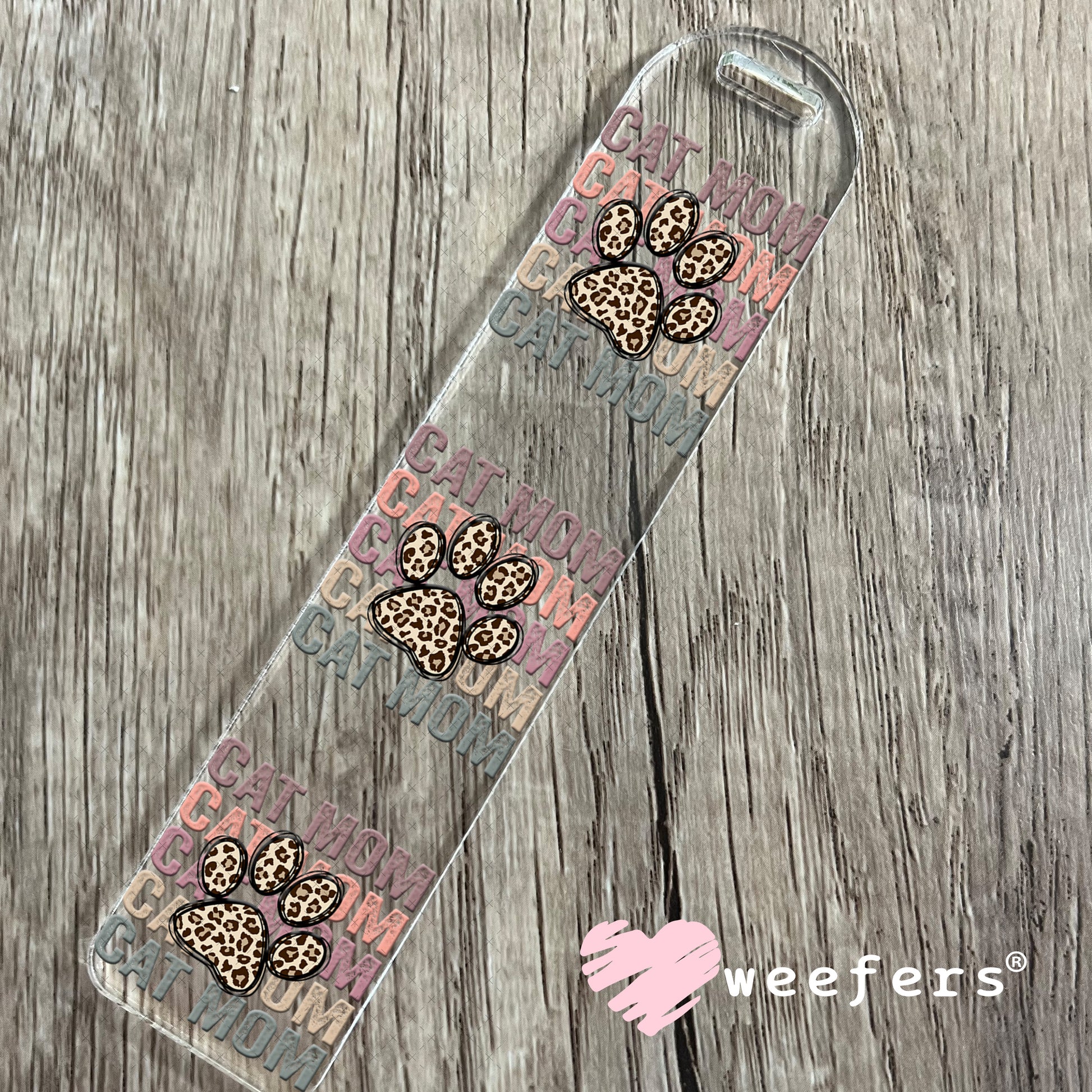 UV DTF Decal - Cat Mom Leopard Paw Bookmark Weefers