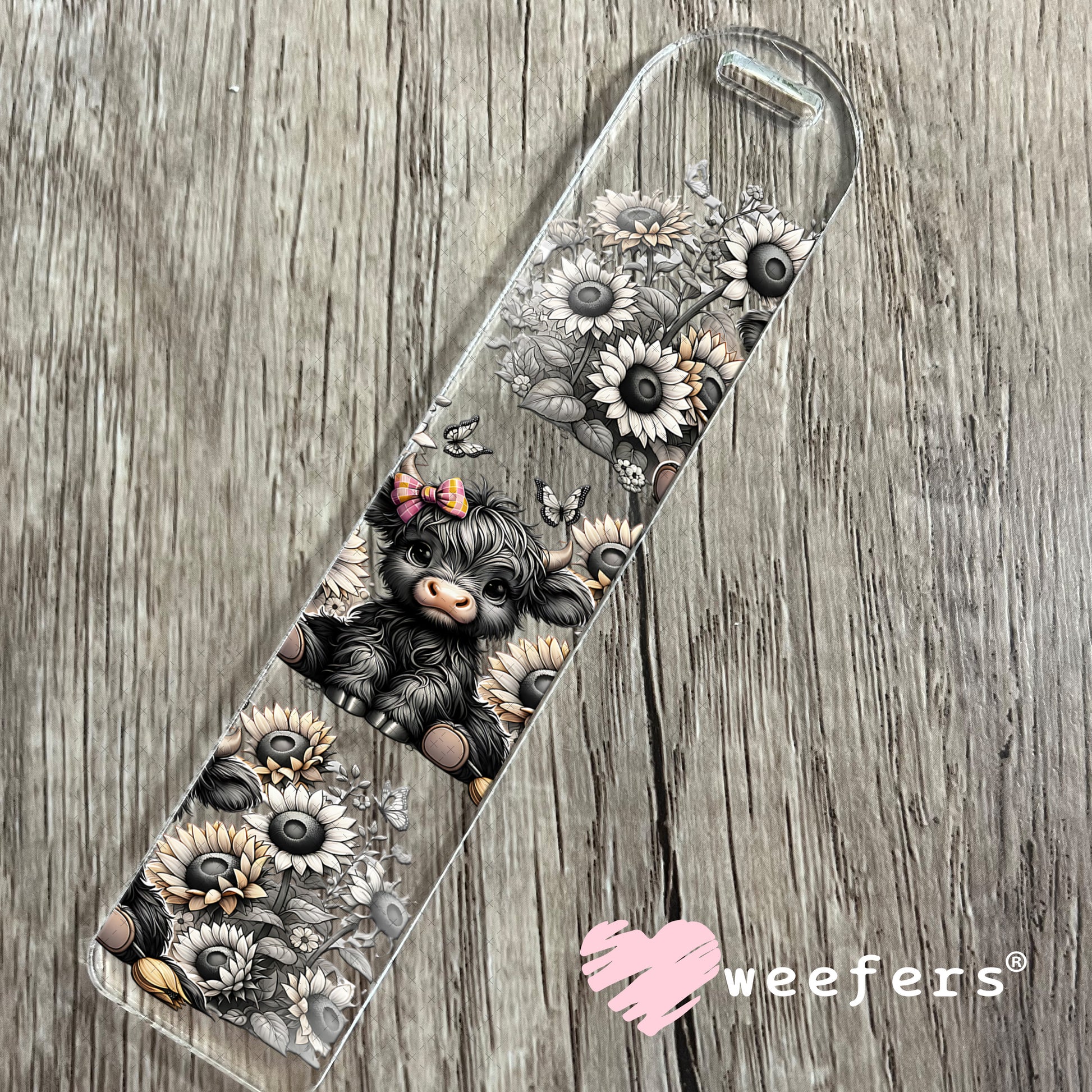 UV DTF Cup Wrap – Baby Cow Black and Cream Bookmark Weefers
