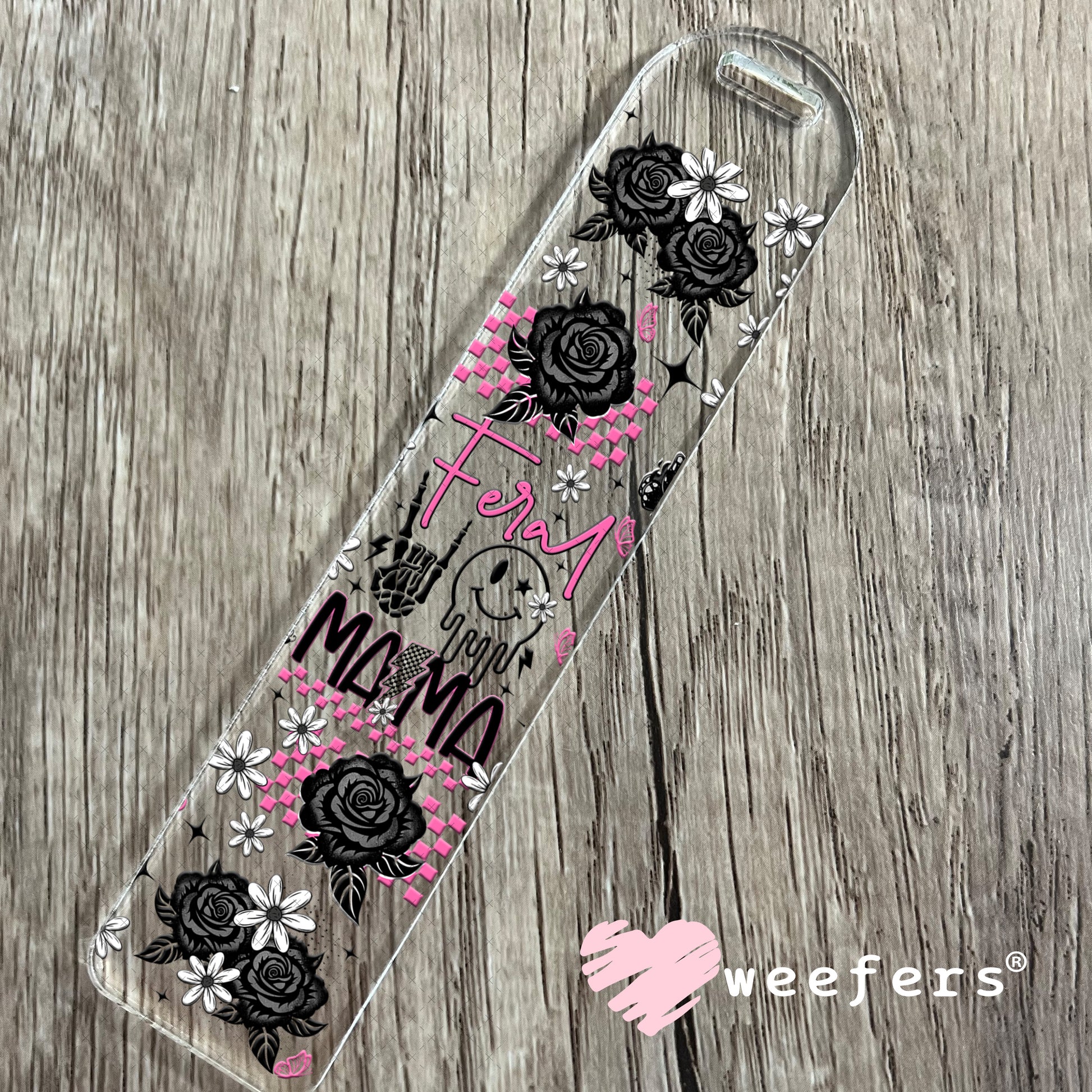 UV DTF Cup Wrap – Feral Mama Pink and Black Bookmark Weefers