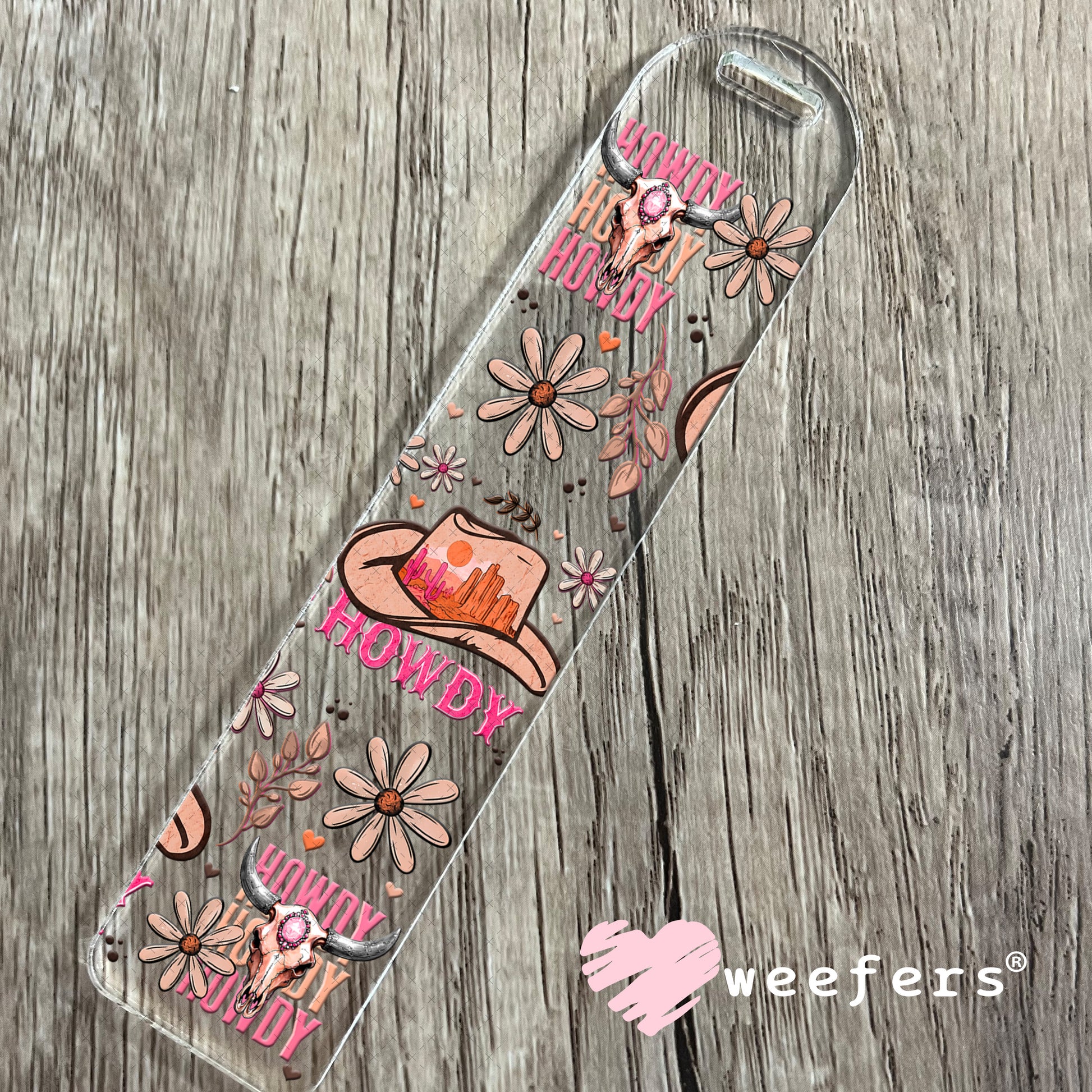 UV DTF Cup Wrap – Howdy Peach and Pink Bookmark Weefers