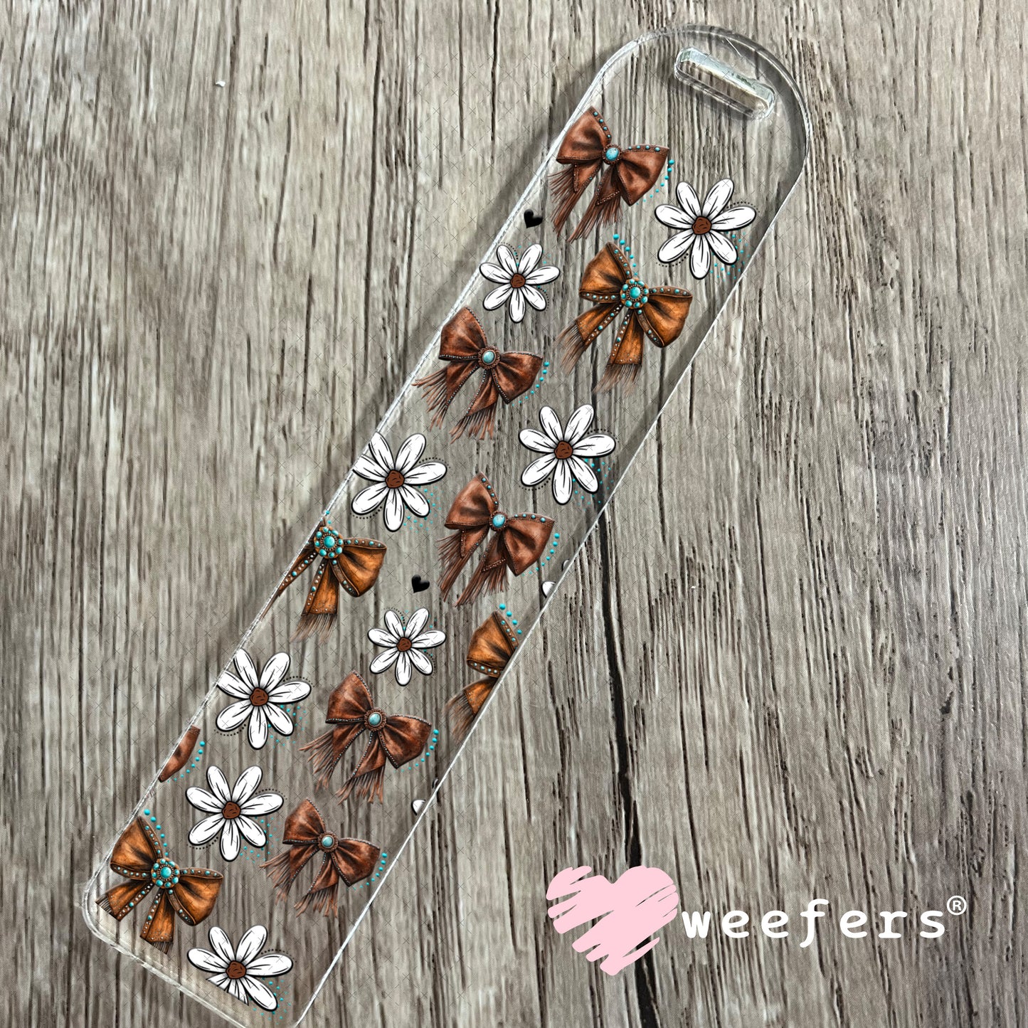 UV DTF Cup Wrap – Western Bows and White Daisies Bookmark Weefers