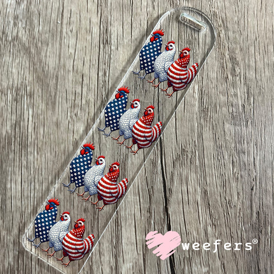 UV DTF Decal - Patriotic Chickens 4th of July Bookmark Weefers