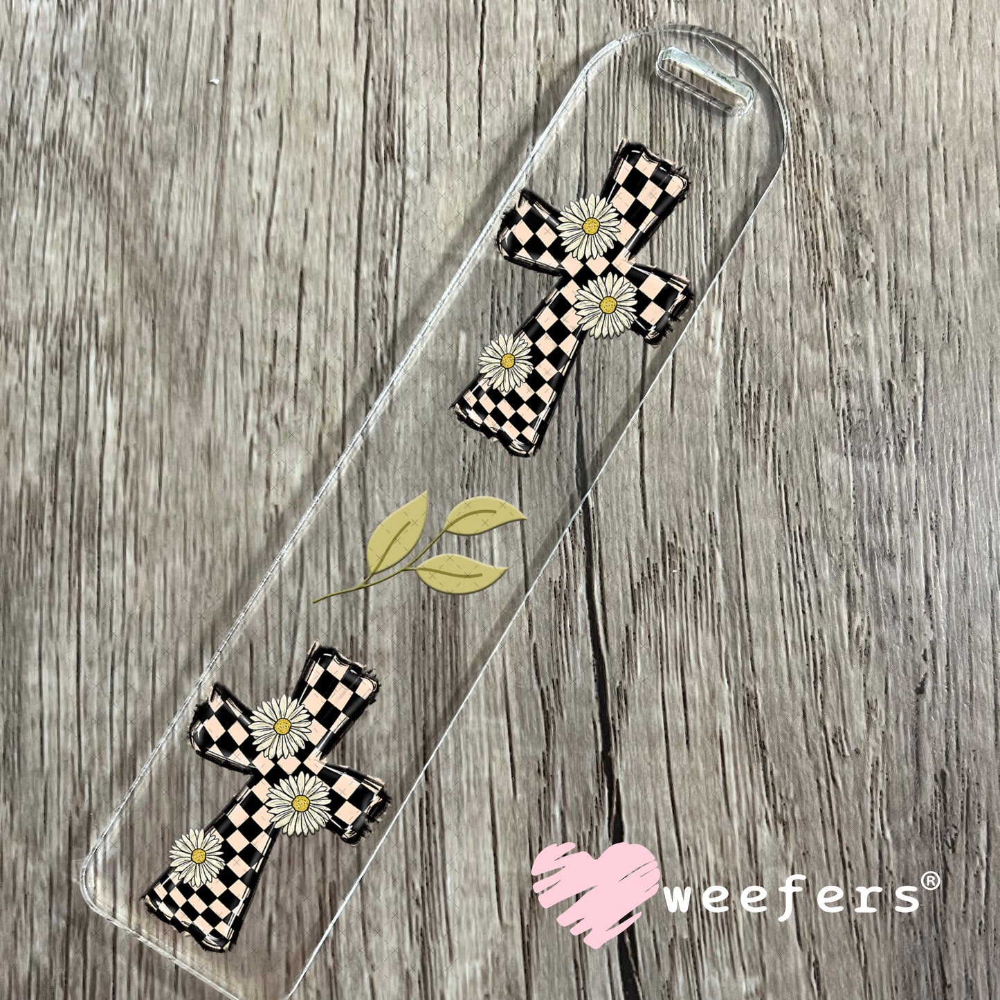 UV DTF Decal - Checkered Cross Bookmark Weefers