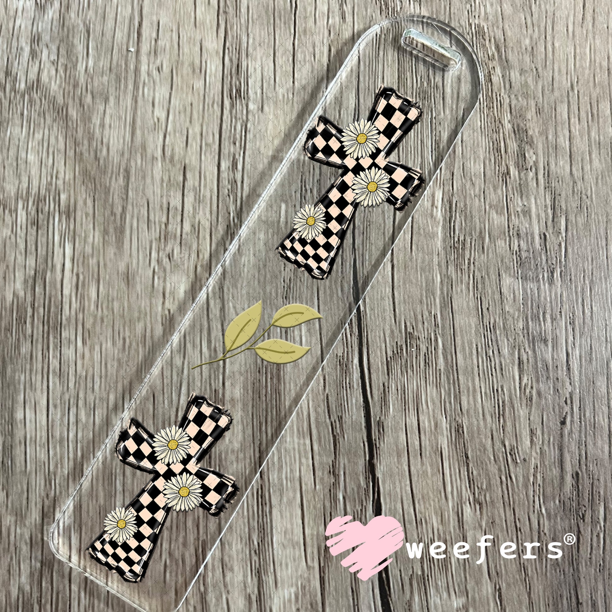 UV DTF Decal - Checkered Cross Bookmark Weefers