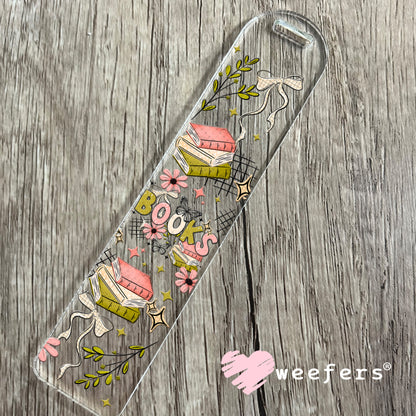 UV DTF Cup Wrap – Books Green and Coral Bookmark Weefers