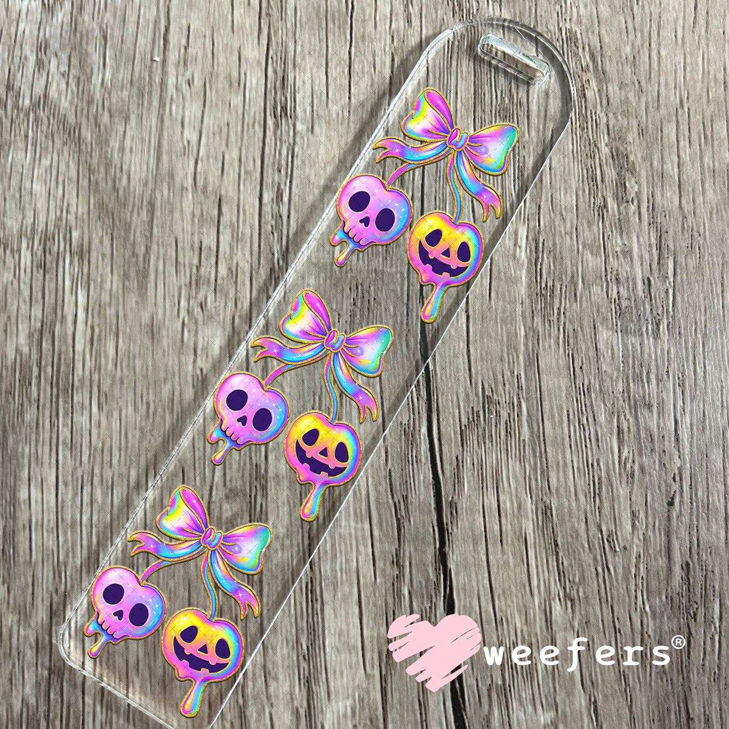 UV DTF Decal - Iridescent Skull Cherries Bookmark Weefers