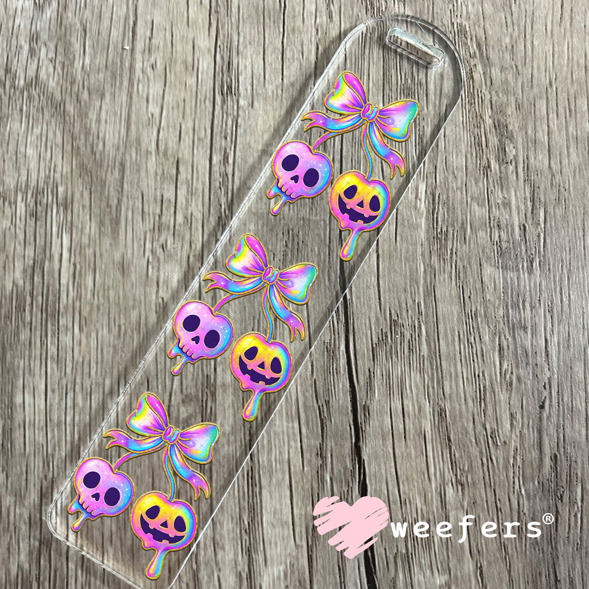 UV DTF Decal - Iridescent Skull Cherries Bookmark Weefers