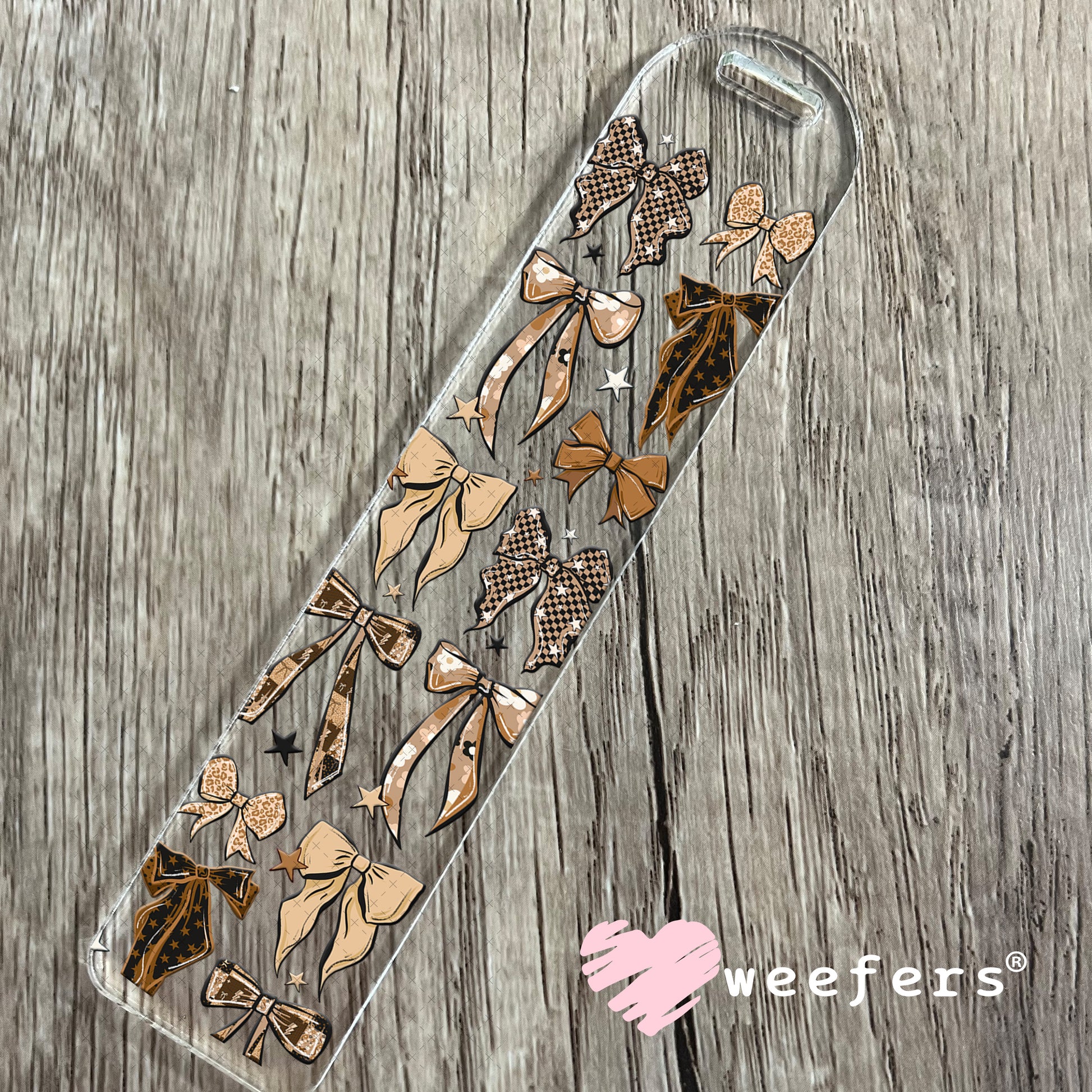 UV DTF Cup Wrap – Brown Leopard Bows Bookmark Weefers