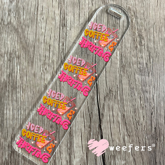 UV DTF Decal - Iced Coffee and Thrifting Bookmark Weefers