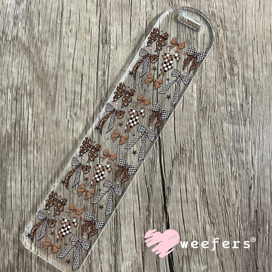 UV DTF Decal - Brown Leopard Bows Bookmark Weefers