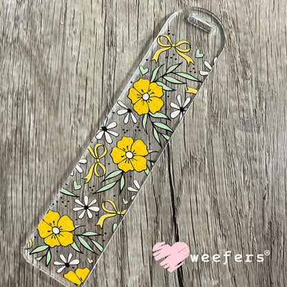 UV DTF Cup Wrap – Yellow Flowers Coquette Bows Bookmark Weefers