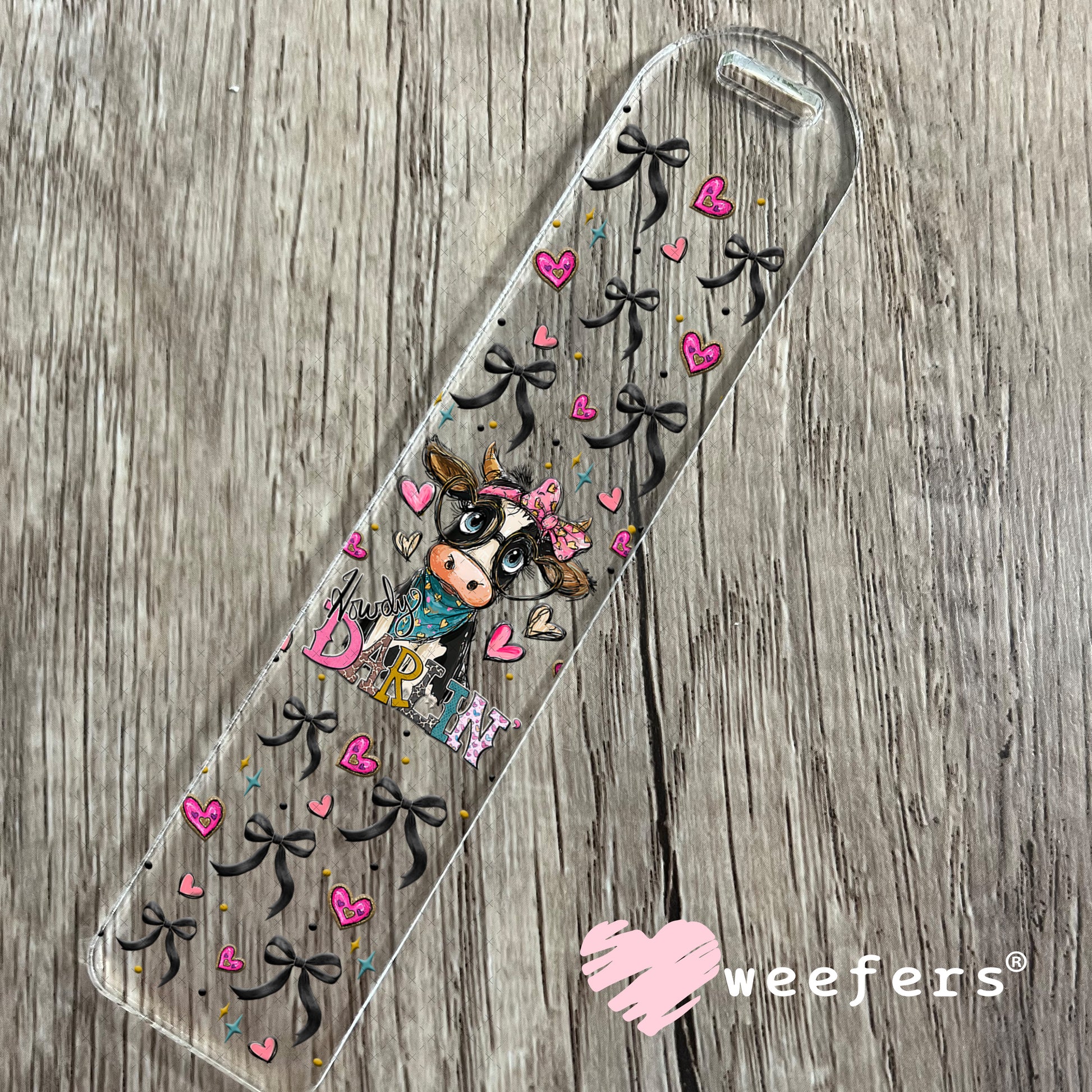 UV DTF Cup Wrap – Howdy Darlin Cow - Weefers Exclusive Bookmark Weefers