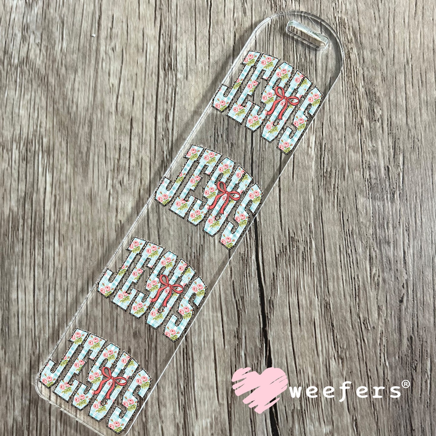 UV DTF Decal - Jesus Coquette Bow and Paisley Bookmark Weefers