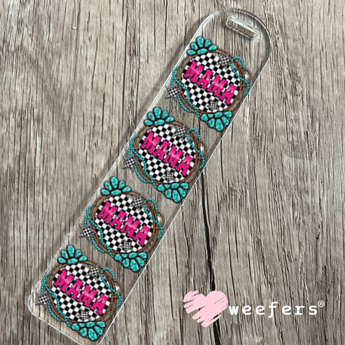 UV DTF Decal - Mama Western Jewels Checkered Bookmark Weefers