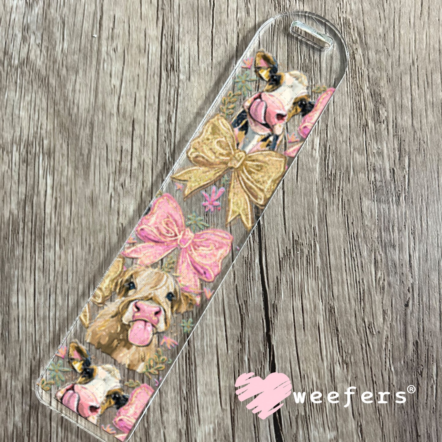 UV DTF Cup Wrap – Western Brown and Pink Bows and Cows Bookmark Weefers