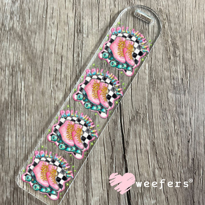 UV DTF Decal - Roll With It Pink and Teal Bookmark Weefers