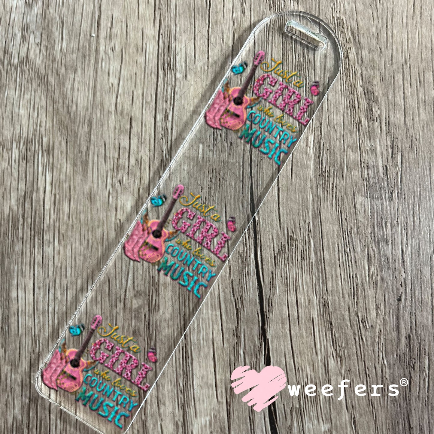 UV DTF Decal - Just a Girl Who Loves Country Music Bookmark Weefers