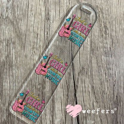 UV DTF Decal - Just a Girl Who Loves Country Music Bookmark Weefers