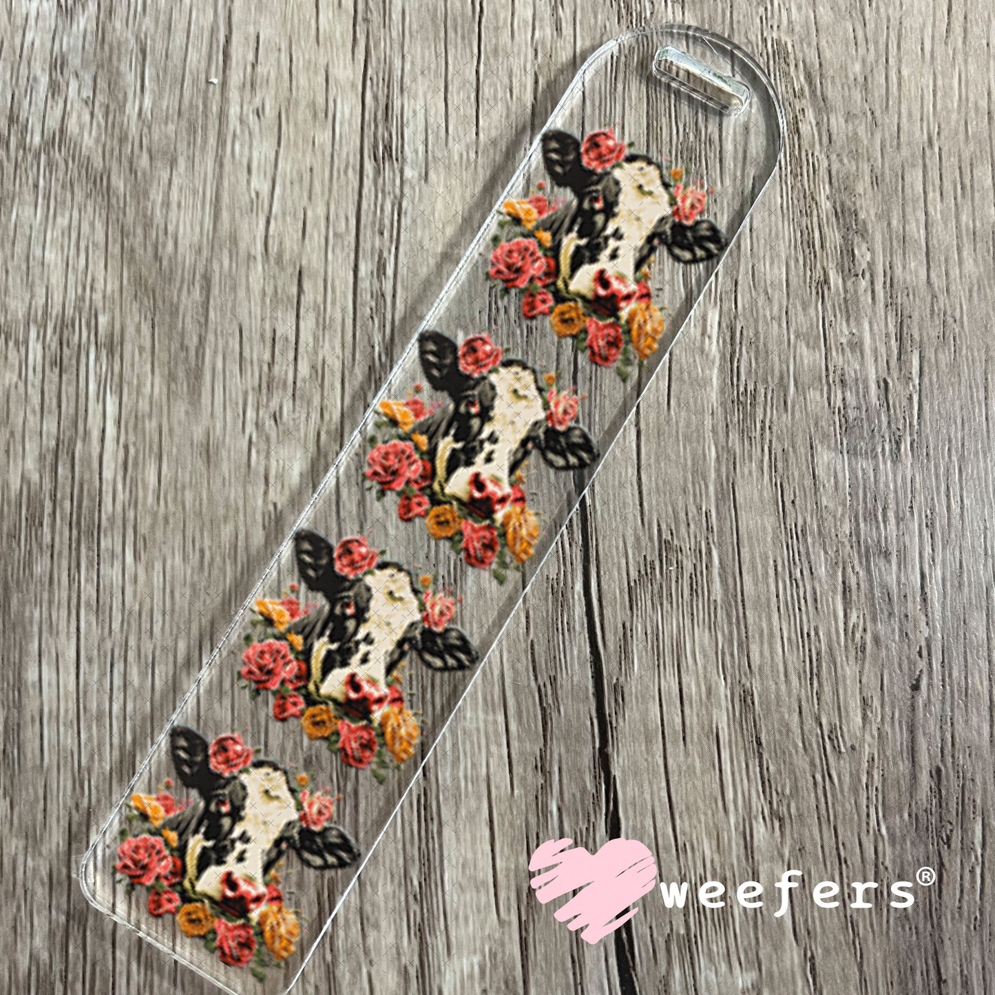 UV DTF Decal - Dairy Cow Florals Bookmark Weefers
