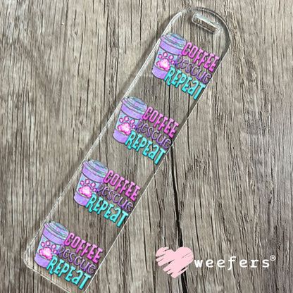 UV DTF Decal - Coffee Rescue Repeat Bookmark Weefers