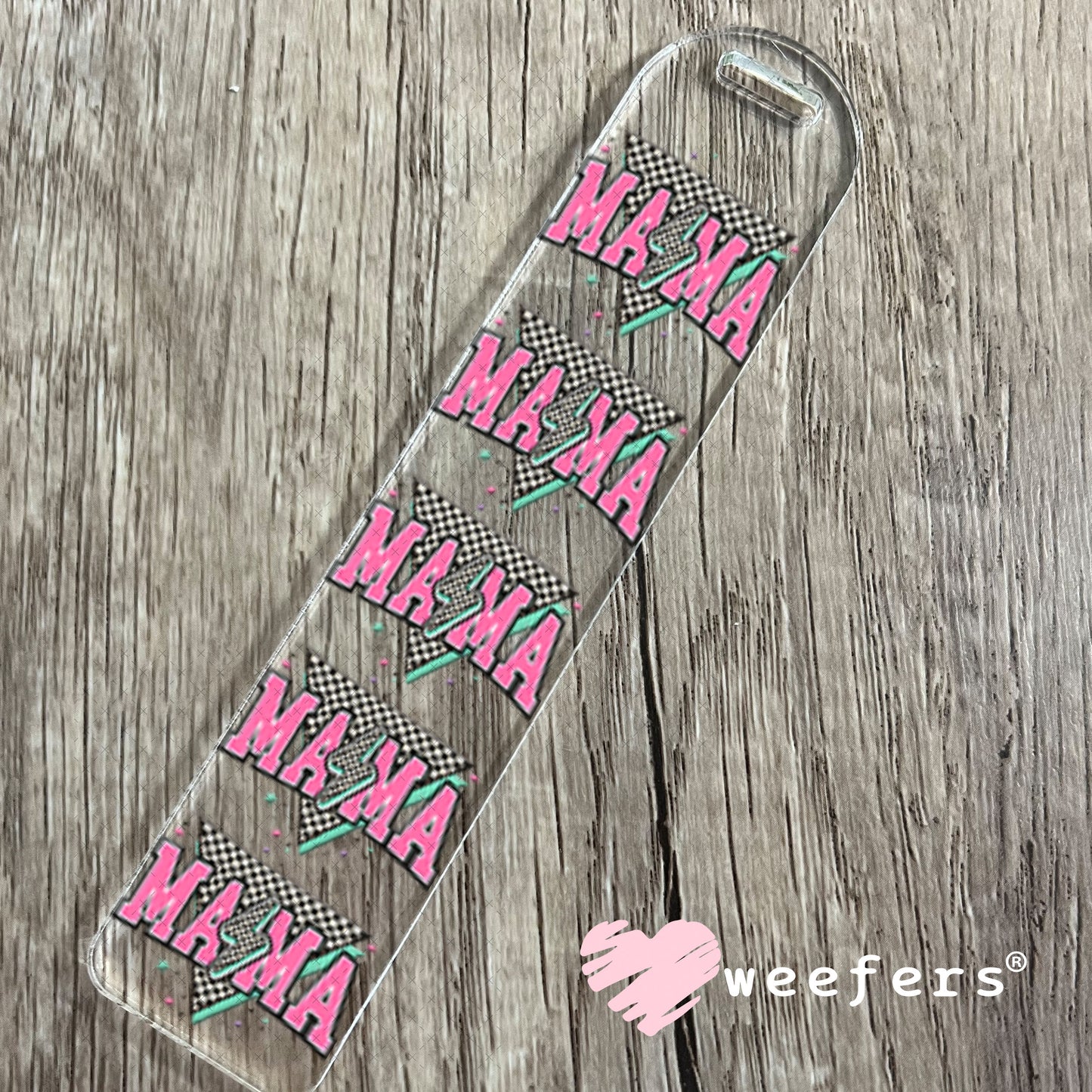 UV DTF Decal - Mama Pink Lightening Bolt Bookmark Weefers