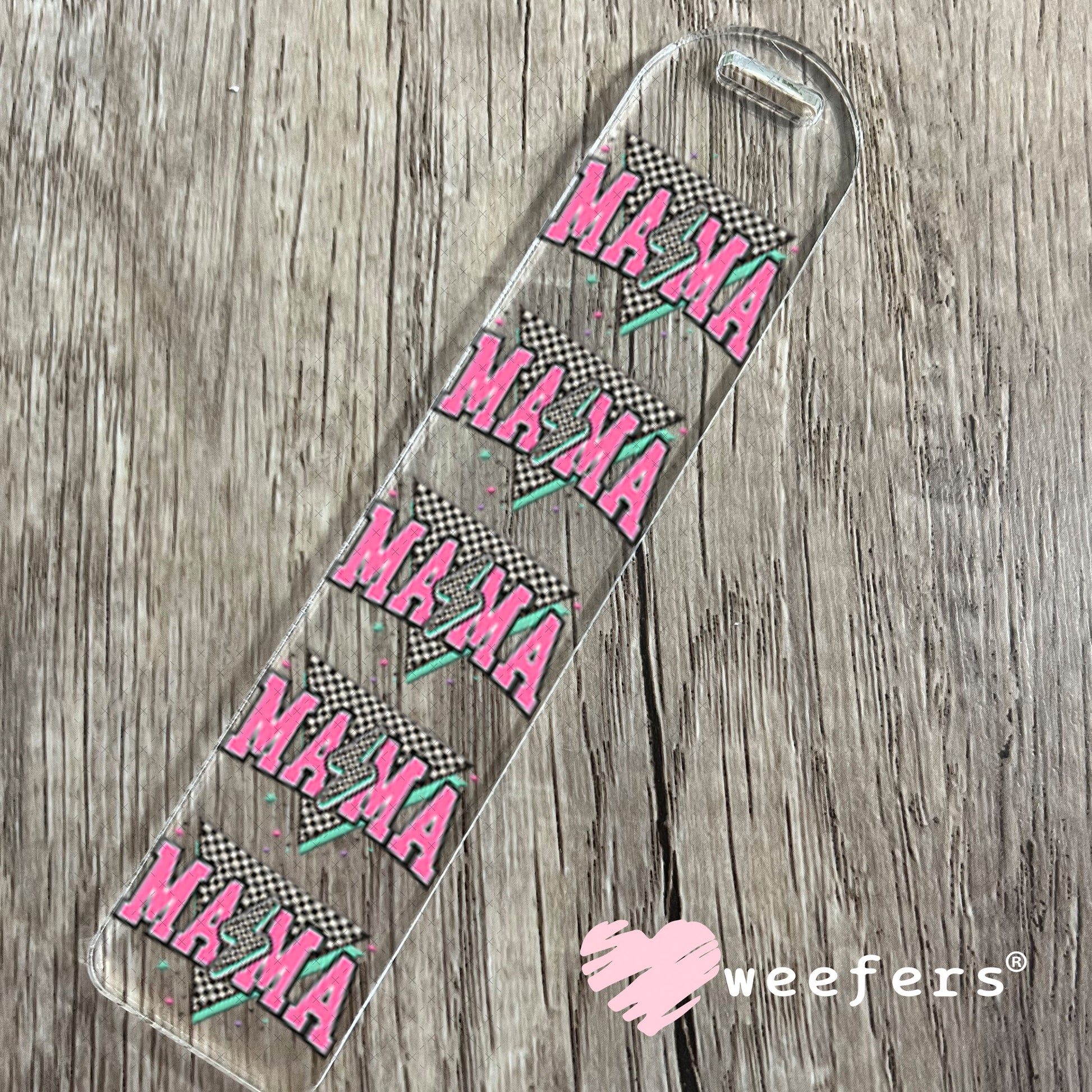 UV DTF Decal - Mama Pink Lightening Bolt Bookmark Weefers