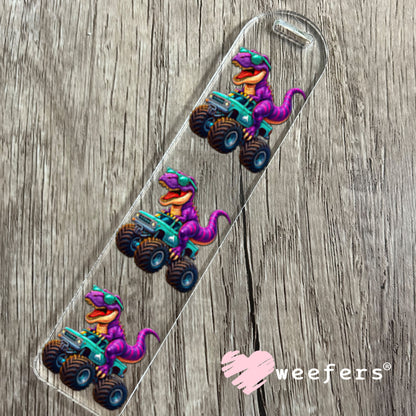 UV DTF Decal - Purple Dinosaur Monster Truck Bookmark Weefers