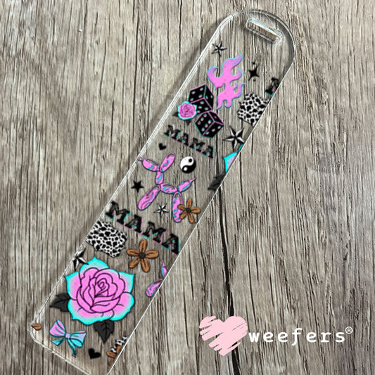 UV DTF Cup Wrap – Mama Purple and Teal Roses Bookmark Weefers