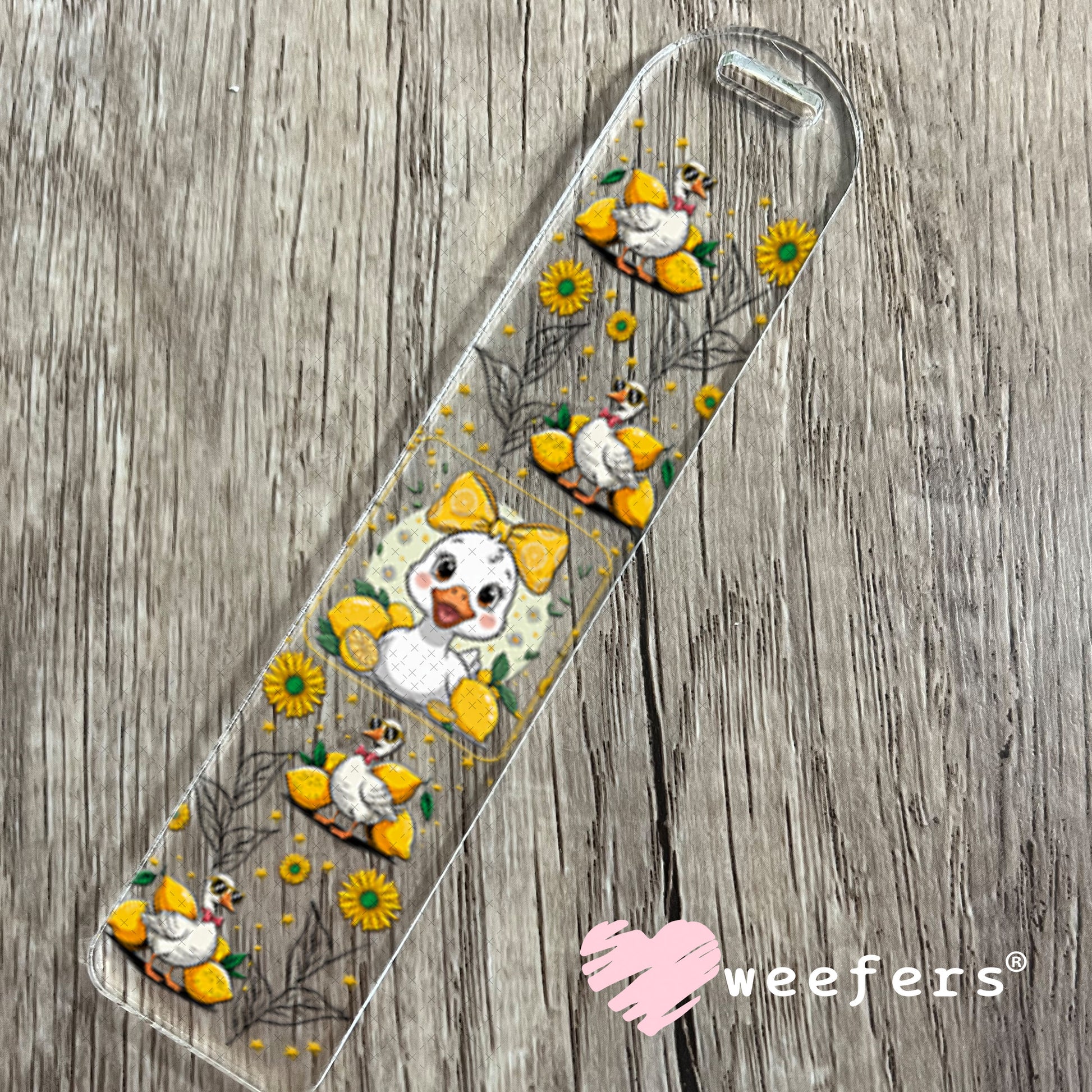 UV DTF Cup Wrap – Yellow Lemons Ducks and Bows Bookmark Weefers