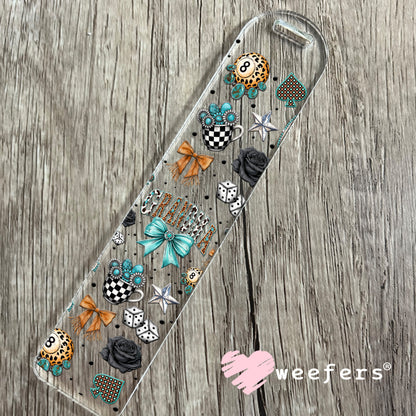 UV DTF Cup Wrap – Grandma Western Teal Bow - Weefers Exclusive Bookmark Weefers