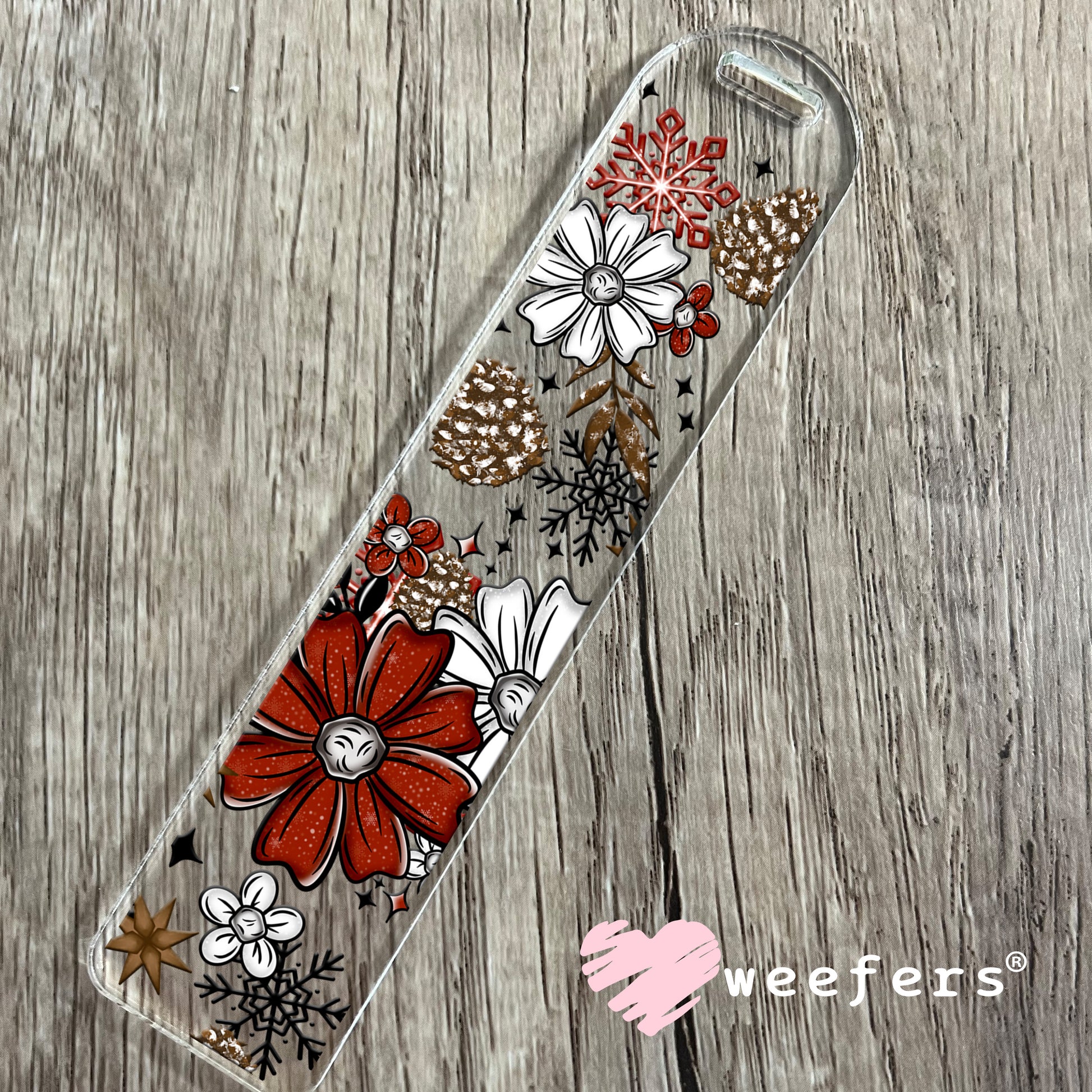 Christmas Flowers UV DTF Bookmark Decal - Weefers