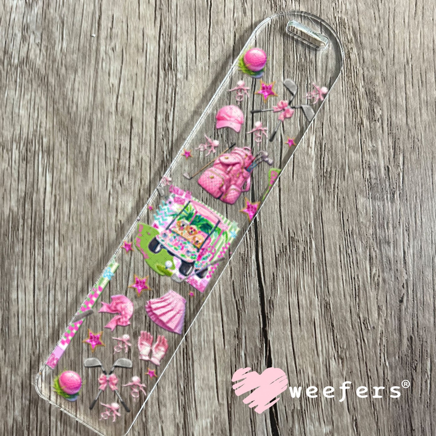 UV DTF Cup Wraps - Pink Dog Golf Bookmark Weefers