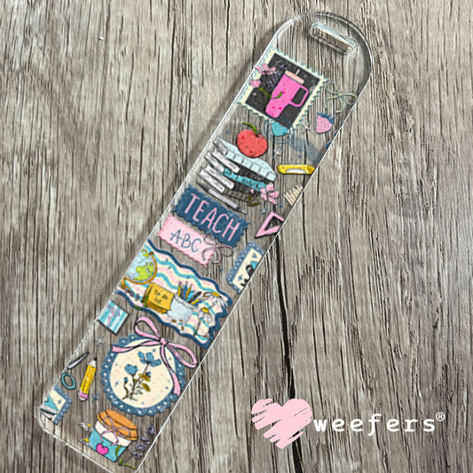 UV DTF Cup Wraps - Blue Teacher Favorite Things Bookmark Weefers
