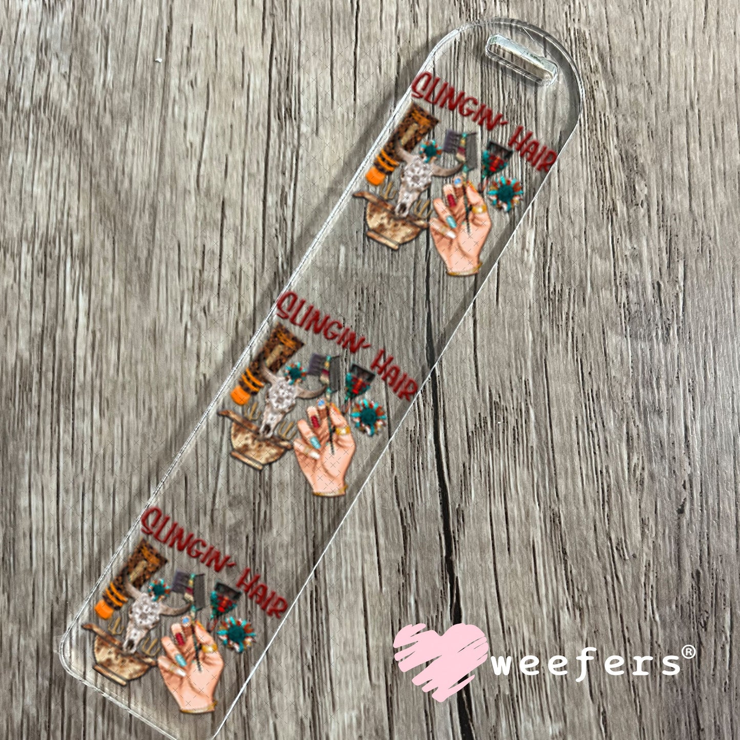 UV DTF Decal - Slingin' Hair Western Bookmark Weefers