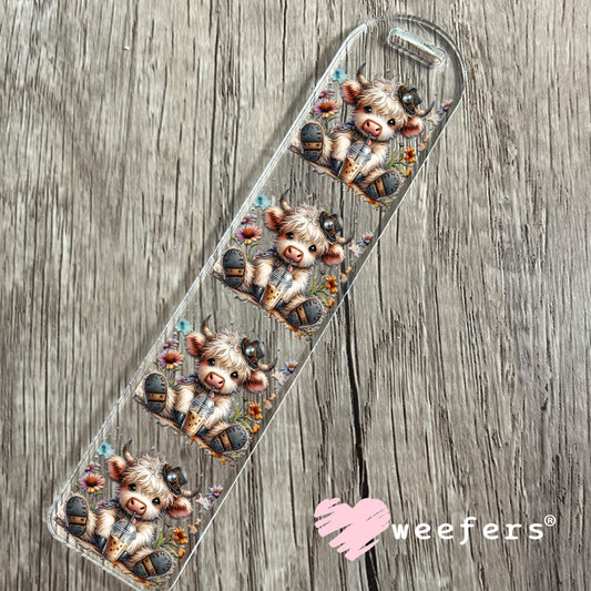 Steampunk Highlander Cow UV DTF Bookmark Decal - Weefers