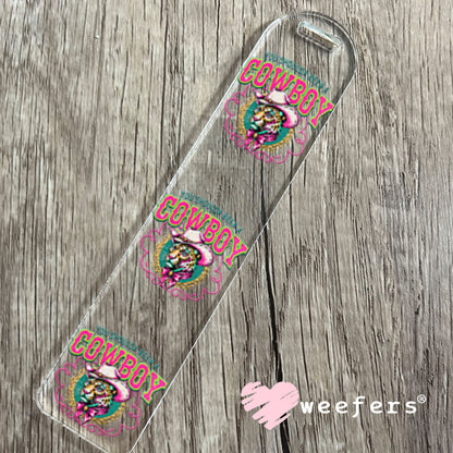 UV DTF Decal - Teal Cow Skull Bookmark Weefers