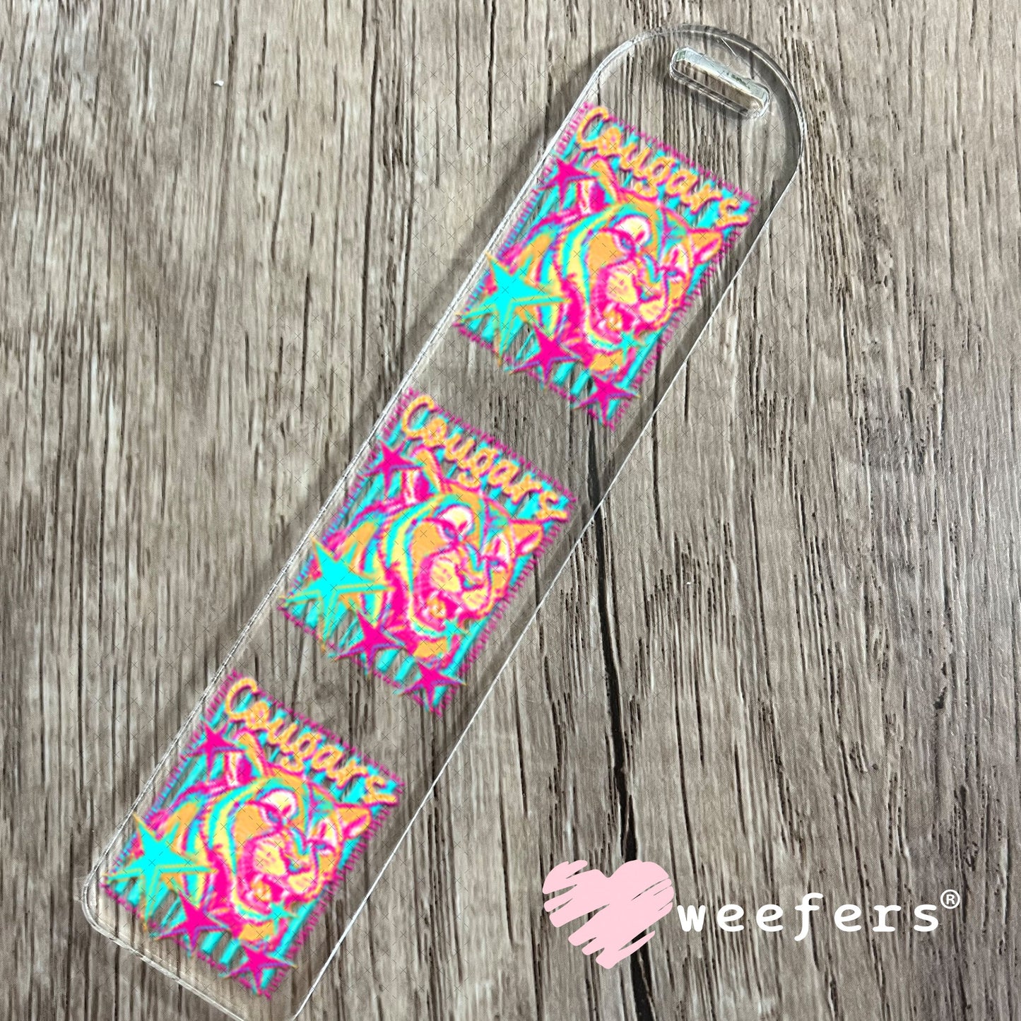 UV DTF Decal - Cougars Colorful Mascot Bookmark Weefers