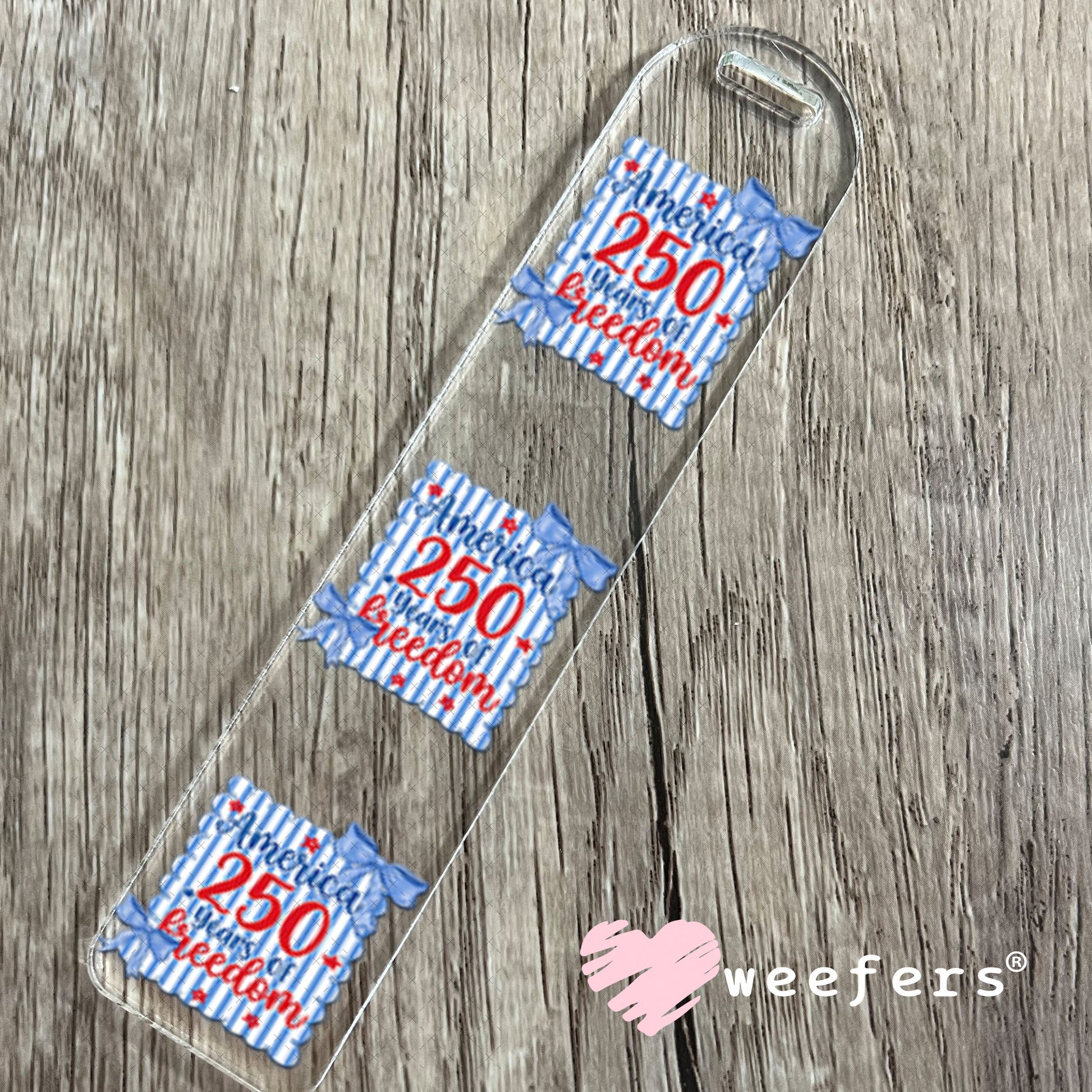 UV DTF Decal - Blue Red America 250 Years Bookmark Weefers