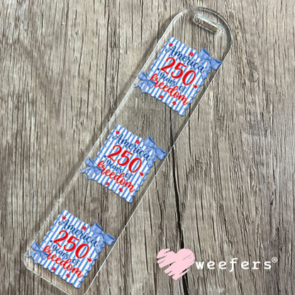 UV DTF Decal - Blue Red America 250 Years Bookmark Weefers
