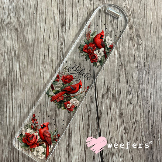 Believe Red Cardinal UV DTF Bookmark Decal - Weefers