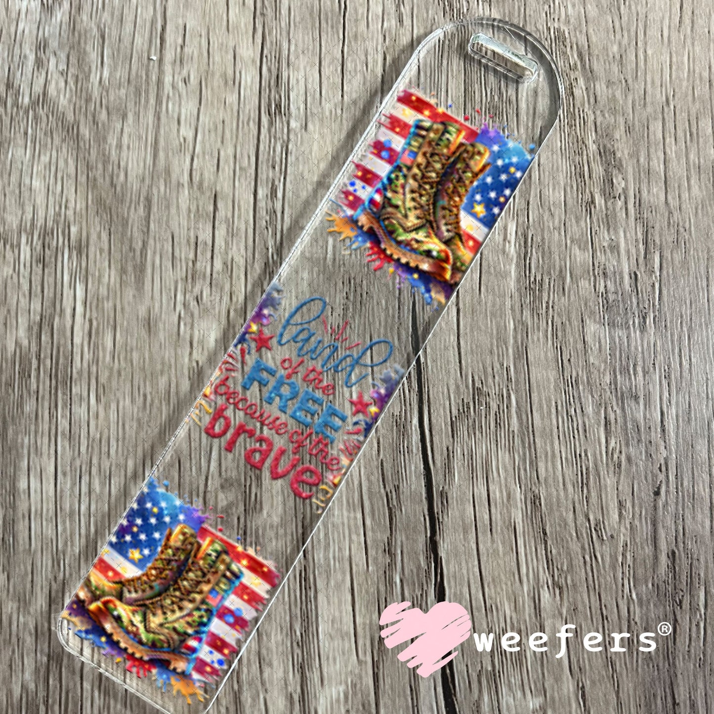 UV DTF Cup Wraps - Land of the Free because of the brave Bookmark Weefers