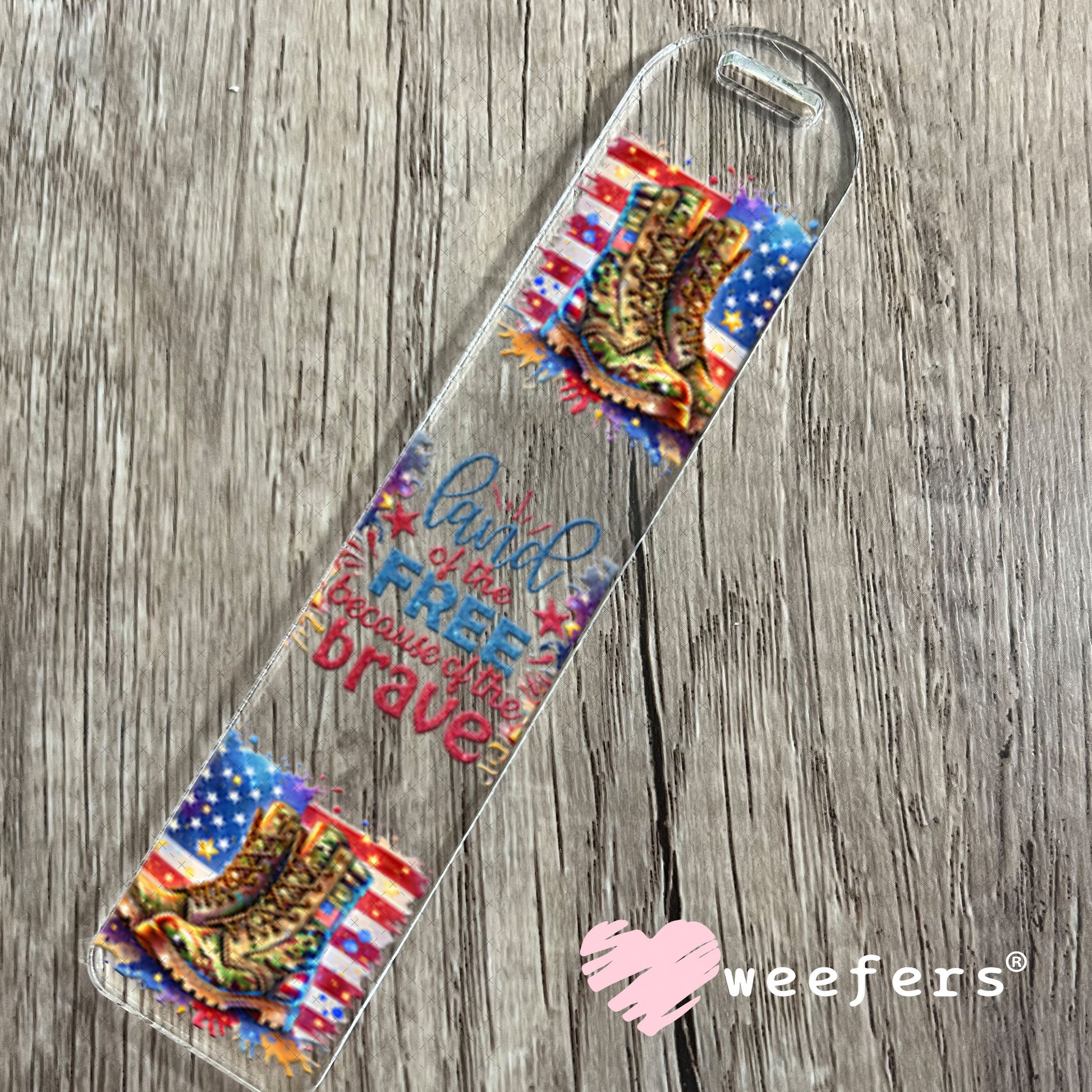 UV DTF Cup Wraps - Land of the Free because of the brave Bookmark Weefers
