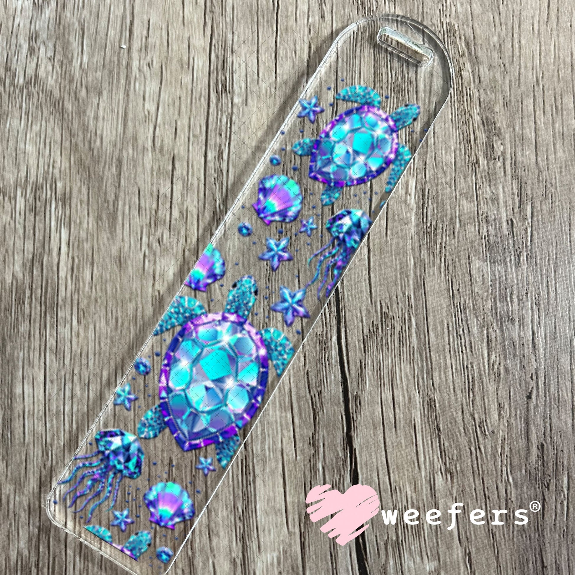 UV DTF Cup Wraps - Teal Blue Sea Turtles Bookmark Weefers