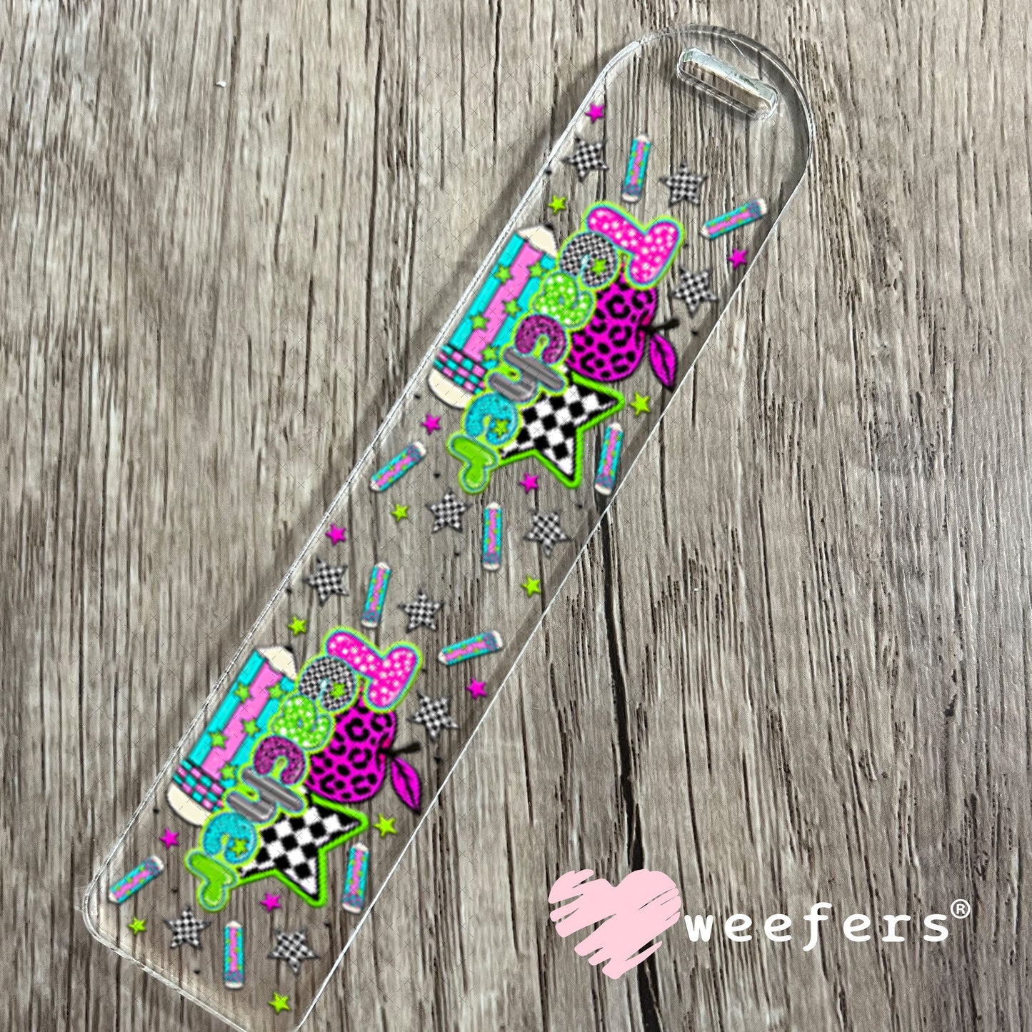 UV DTF Cup Wraps - Teacher Leopard Pink Bookmark Weefers