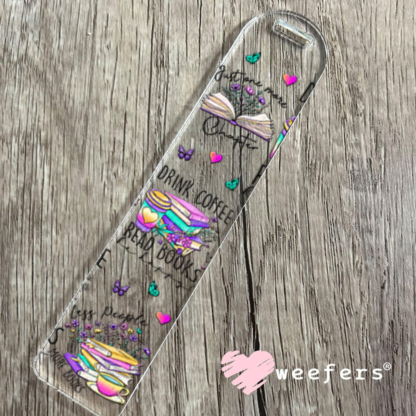 UV DTF Cup Wraps - Drink Coffee Read Books Be Happy Bookmark Weefers