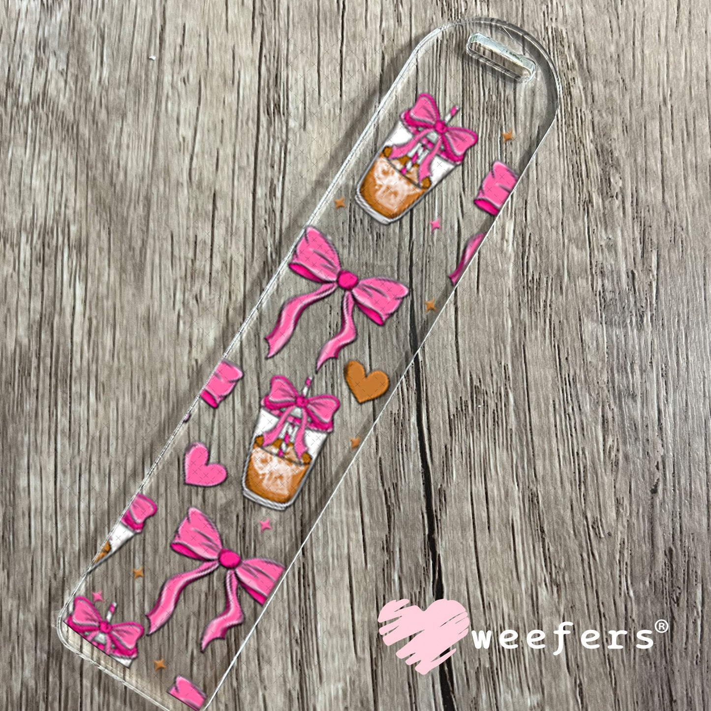 UV DTF Cup Wraps - Coquette Pink Coffee Bookmark Weefers